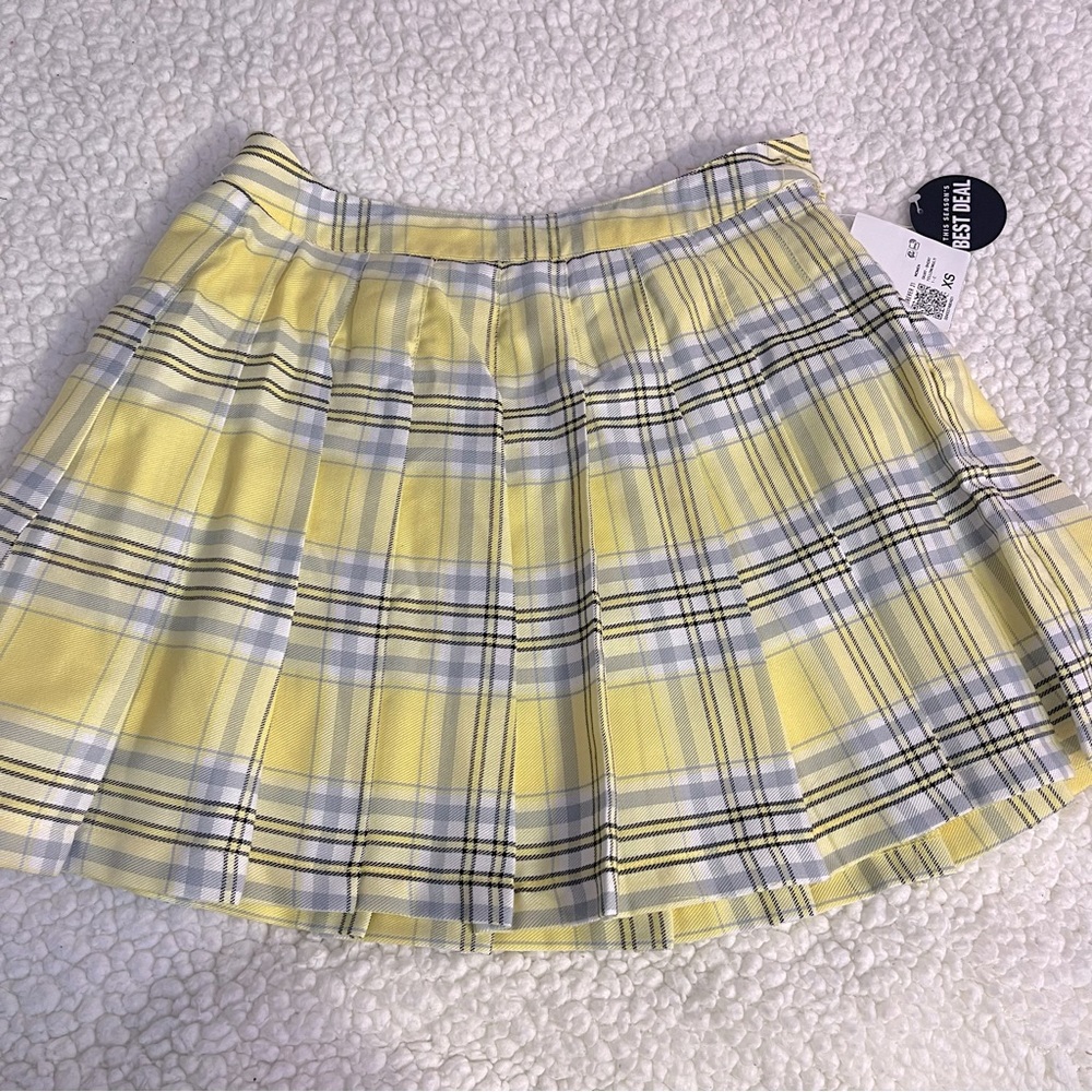 Yellow Plaid Pencil Skirt